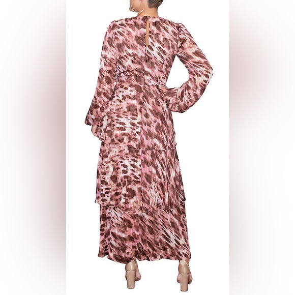 NEW Rachael Roy Fatima Chiffon Midi Dress - Picture 2 of 3